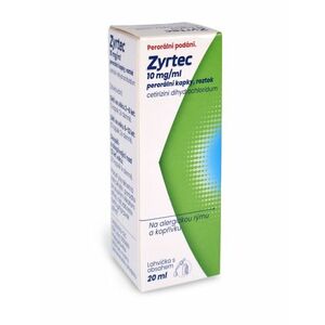 Zyrtec 10 mg/ml perorální kapky, roztok 20 ml obraz