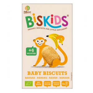 Biskids BIO dětské celozrnné sušenky s banánem 6M 120 g obraz