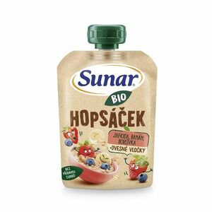 Sunar BIO Hopsáček Jahoda, banán, borůvka, oves kapsička 100 g obraz