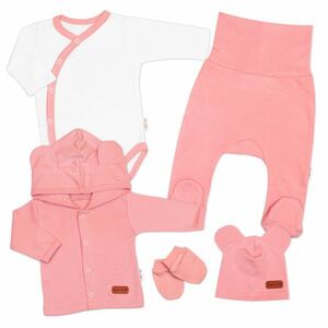 Baby Nellys 5D Bavlněná souprava pro miminko do porodnice Nature, růžová, 50 obraz