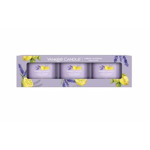 Yankee Candle Votivní svíčky ve skle Lemon Lavender dárková sada 3 ks obraz