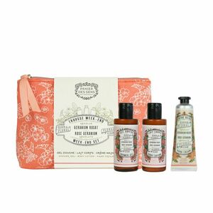 Panier des Sens Rose Géranium krém na ruce 30 ml + SG 70 ml + BL 70 ml + kosmetická taška W ická taška W obraz
