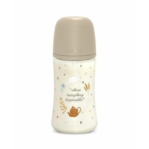 Suavinex Wonderland Kojenecká láhev průtok M 3m+ 270 ml 1 ks krémová obraz