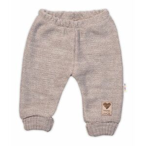 Baby Nellys Pletené kojenecké kalhoty Hand Made, béžové, 56/62 obraz