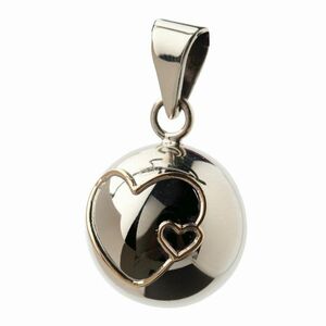 Bola Essentials Těhotenská rolnička 1 ks Silver Double Hearts obraz