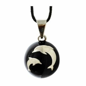 Bola Essentials Těhotenská rolnička 1 ks Black with Silver Dolphins obraz