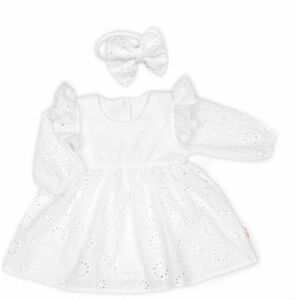Baby Nellys Sukničkobody s volánkem + čelenka New Madeira, 2D sada, bílé, vel. 62 obraz