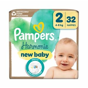 Pampers Harmonie New Baby vel. 2 4–⁠⁠⁠⁠⁠⁠8 kg dětské pleny 32 ks obraz