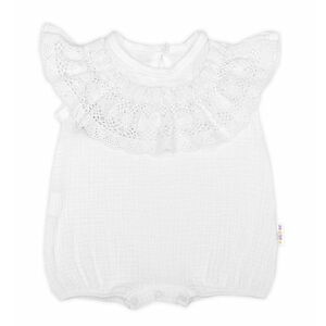Baby Nellys Body s nohavičkami, mušelín s krajkou BOHO - bílé, vel. 86 obraz