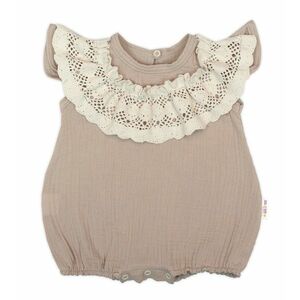 Baby Nellys Body s nohavičkami, mušelín s krajkou BOHO - béžové, vel. 80 obraz