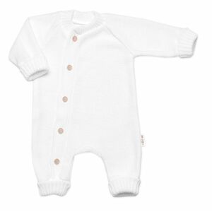 Baby Nellys Pletený overálek s knoflíčky zapínání bokem, Hand Made, bílý obraz