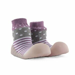 Chameleon ponožkové botičky Lilac Polka vel. 125 obraz