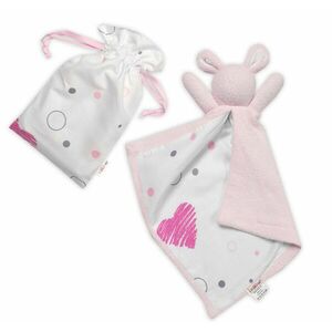 Baby Nellys Mazlík, přítulníček Zajíček, froté + bavlna, I love Girl , růžová obraz