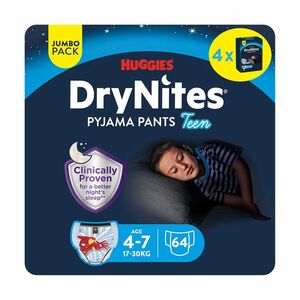 Huggies DryNites Natahovací kalhotky pro chlapce 4–7 let 17–30 kg JUMBO 4x16 ks obraz