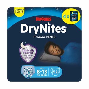 Huggies DryNites Natahovací kalhotky pro chlapce 8–13 let 30–48 kg JUMBO 4x13 ks obraz