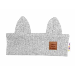 Baby Nellys Čelenka Cat s oušky pro děti Hand Made - šedý melír, 4-8 let obraz