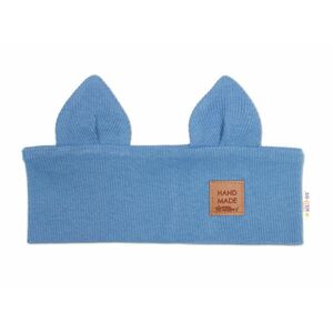 Baby Nellys Čelenka Cat s oušky pro děti Hand Made - jeans 6-12m obraz