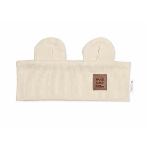 Baby Nellys Čelenka Teddy s oušky pro děti Hand Made - krémová, 4-8 let obraz