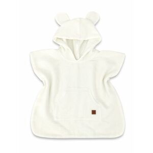 Baby Nellys Dětské mušelínové pončo lux s kapucí Teddy, rychleschnoucí, smetanové, 110/122 obraz
