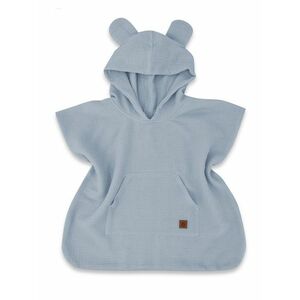 Baby Nellys Dětské mušelínové pončo lux s kapucí Teddy, rychleschnoucí, jeans, 110/122 obraz