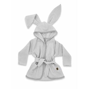 Baby Nellys Dětský mušelínový župan s oušky Bunny - šedý obraz