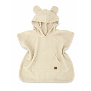Baby Nellys Dětské mušelínové pončo lux s kapucí Teddy, rychleschnoucí, béžové, 110/122 obraz