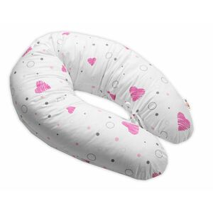 Baby Nellys Kojící polštář, bavlna I love Girl růžová/bílá obraz