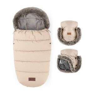 Petite&Mars Set zimní fusak Comfy 4v1 + rukavice na kočárek Furry Rose Petal obraz