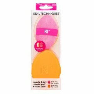 Real Techniques Miracle 2-in-1 Powder Puff + Travel Case houbička na make-up obraz