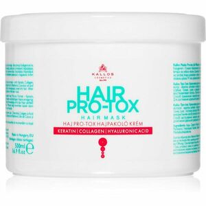 Kallos Hair Pro-Tox maska pro slabé a poškozené vlasy s kokosovým olejem, kyselinou hyaluronovou a kolagenem 500 ml obraz