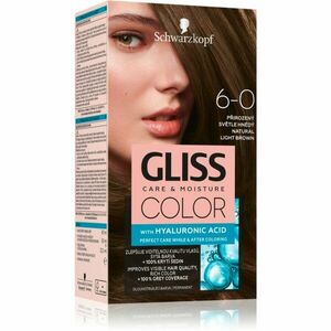 Schwarzkopf Gliss Color permanentní barva na vlasy odstín 6-0 Přirozený světle hnědý 1 ks obraz
