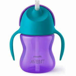 Philips Avent Bendy Straw SCF796/02 9m+ hrnek s ohebným brčkem Purple 200 ml obraz