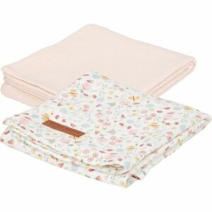 Little Dutch Swaddler Pure Soft Pink látkové pleny 2 ks Flowers & Butterflies 70x70 cm obraz