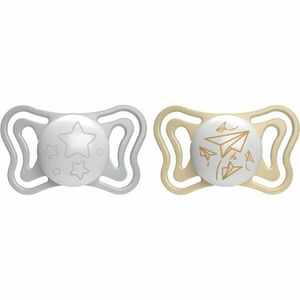Chicco Physio Light Physio Forma Night dudlík 6-16 m Grey/Gold 2 ks obraz