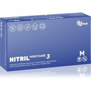 Espeon Nitril Moistcare3 Dark Blue nitrilové nepudrované rukavice s hydratačním účinkem velikost M 2x50 ks obraz