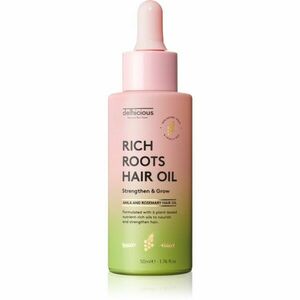delhicious RICH ROOTS AMLA & ROSEMARY HAIR OIL hydratační a zklidňující olej pro suchou a svědící pokožku hlavy 50 ml obraz