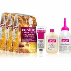 L’Oréal Paris Casting Crème Gloss barva na vlasy výhodné balení 834 Golden Caramel obraz