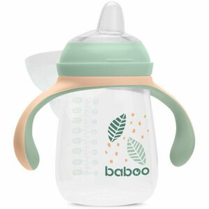 Baboo Cup with Silicone Spout hrnek s držadly Peachy Keen 6m+ 260 ml obraz