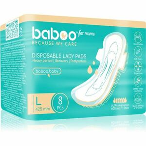 Baboo Postpartum Maternity Pads porodnické vložky jednorázové velikost L 8 ks obraz