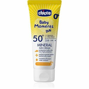 Chicco Baby Moments Sun Mineral opalovací krém pro děti SPF 50+ 0 m+ 75 ml obraz