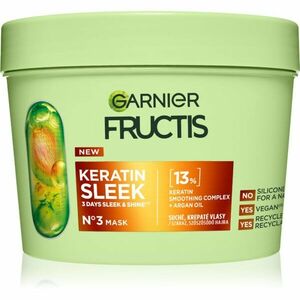 Garnier Fructis Keratin Sleek maska na vlasy pro suché a poškozené vlasy 370 ml obraz