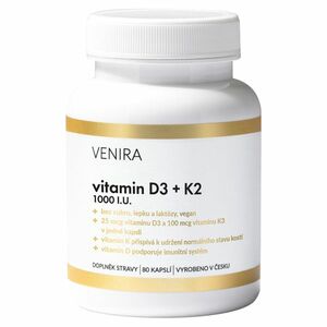 VENIRA vitamin D3 + K2 80 kapslí obraz