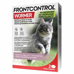FRONTCONTROL Wormer na odčervení 230/20 mg tablety pro kočky 2 kusy obraz