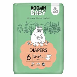 MOOMIN BABY 6 Eko pleny maxi 12–24 kg 34 ks obraz
