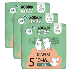 MOOMIN Baby 5 eko pleny měsíční balení maxi 10–16 kg 120 kusů obraz