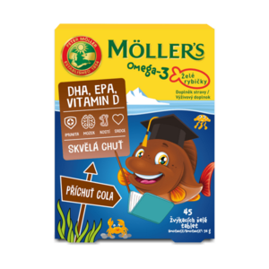 MÖLLER´S Omega 3 želé rybičky Cola 45 kusů obraz