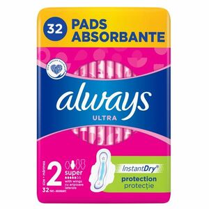 ALWAYS Ultra Super Plus vel.2 Hygienické vložky s křidélky 32 ks obraz