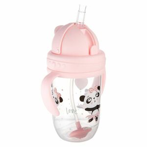 CANPOL BABIES Exotic animals nevylévací hrneček se slámkou a závažím růžový 6m+ 270 ml obraz