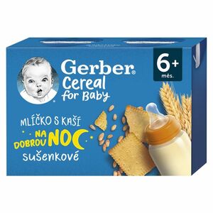 GERBER Cereal mlíčko s kaší dobrou noc sušenkové 6m+.2 x 200 ml obraz