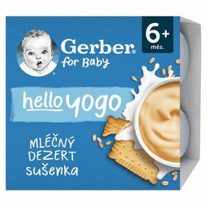 GERBER Hello yogo mléčný dezert sušenkový 6m+ 4 x 100 g obraz